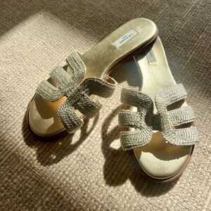 LK Bennett Gold Woven Sandals